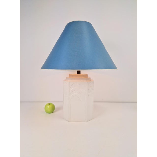 Ceramic White Ceramic Palm Tree Table Lamp in the style of Serge Roche, 1970s For Sale - Image 7 of 14