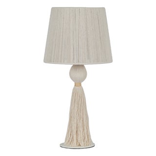 Samba White Cotton Tassel String Table Lamp For Sale
