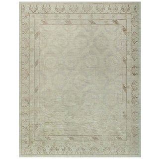 Contemporary Botanic Khotan Handmade Wool Rug by Doris Leslie Blau For Sale
