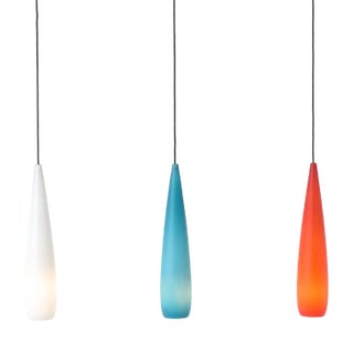 Vintage Glass Pendant Lamps from Kastrup Holmegaard, 1960s, Set of 3 For Sale