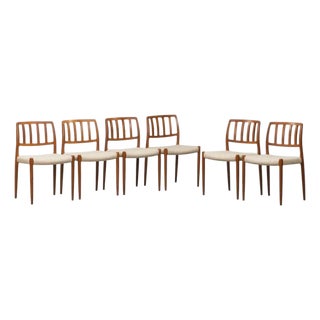 Vintage Set of Six Signed ‘Model 83’ Dining Chairs by Niels Otto Møller, 1960 For Sale