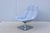 Metal Modern Contemporary Knoll Jehs+Laub Swivel Lounge Chair in Blue and White Fabric For Sale - Image 7 of 18