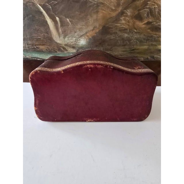 Vintage Italian Leather Mid Century Designer Signed Box For Sale - Image 10 of 10