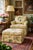 Henredon Custom Yellow Floral Chintz Upholstered Armchair With Ottoman Custom Henredon lounge chair and matching ottoman...