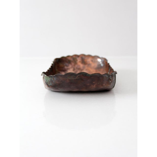 Mid-Century Modern Mid-Century Gregorian Handmade Hammered Copper Tray For Sale - Image 3 of 14