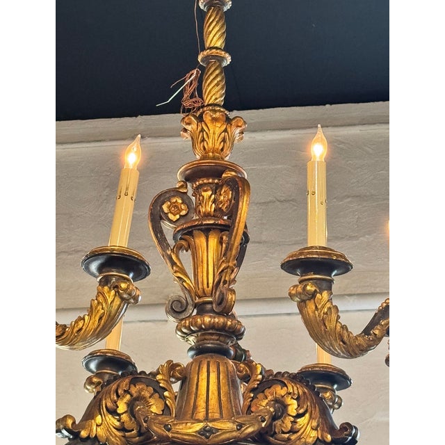 19th Century 19th Century French Giltwood Chandelier For Sale - Image 5 of 11