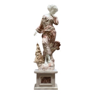 Late 20th Century Italian Life-Size Marble Sculpture of a Dancing Girl. For Sale