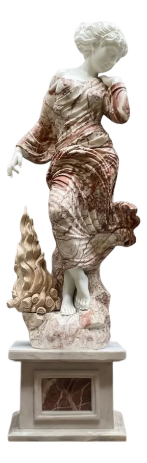 Late 20th Century Italian Life-Size Marble Sculpture of a Dancing Girl.