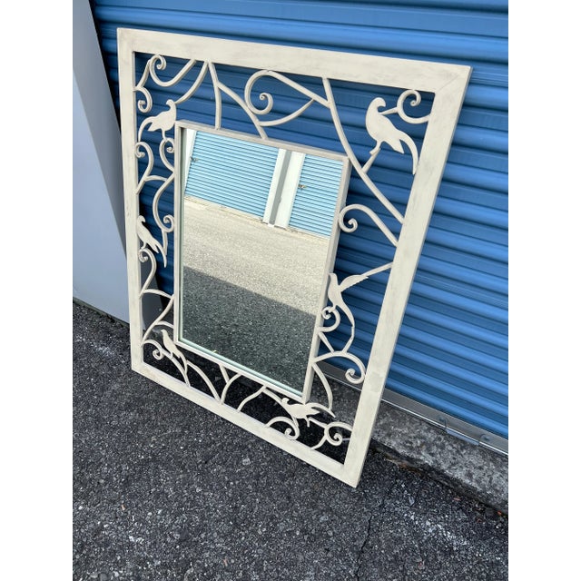 Contemporary Large Ballard Design White Metal Mirror For Sale In Nashville - Image 6 of 9