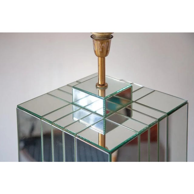 Hollywood Regency Mirrored Floor Lamp, Italy, 1985 For Sale - Image 3 of 9