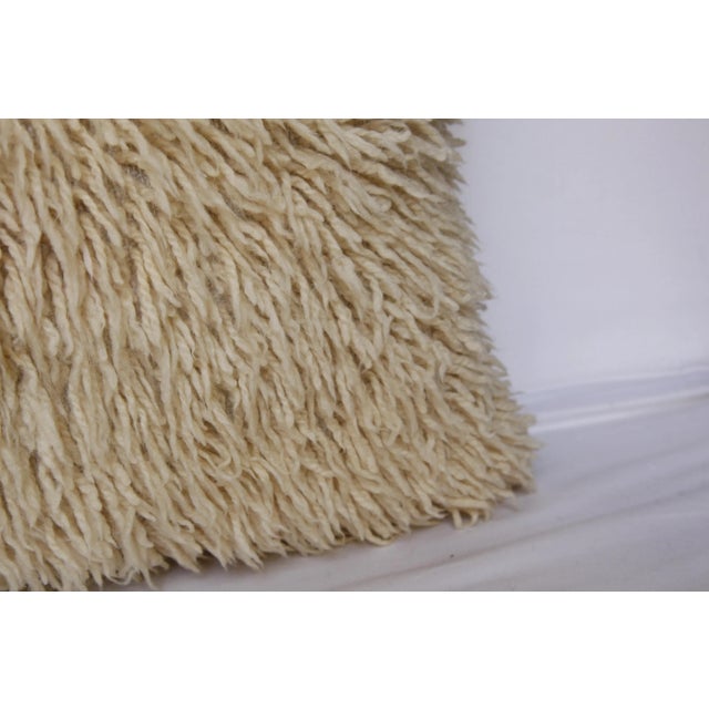 Textile Naturel Sheep Wool Rug Pillow Cover For Sale - Image 7 of 13