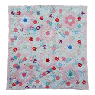 Early 20th Century Hand Stitched Child’s Quilt For Sale