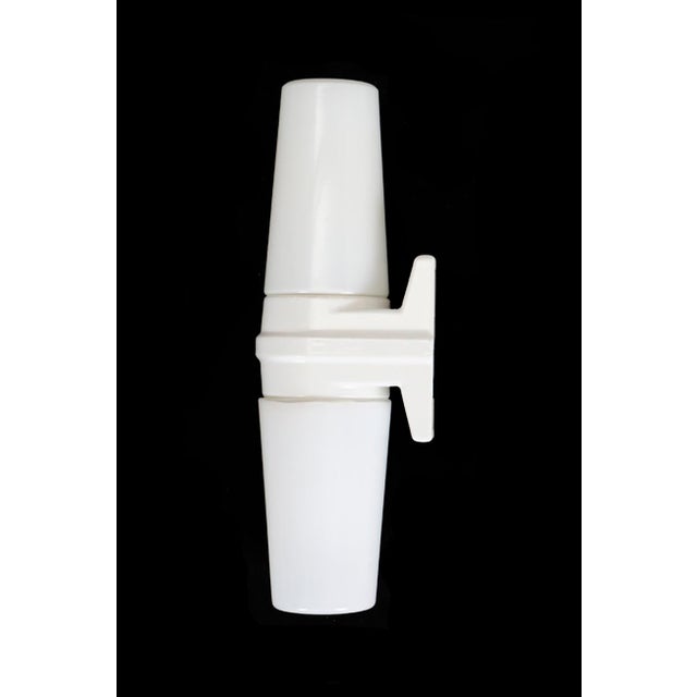 Ifö, sweden, “6060” ceramic/glass wall lamp. White. Design: sigvard bernadotte, 1960s. Soft light through the opal glass....