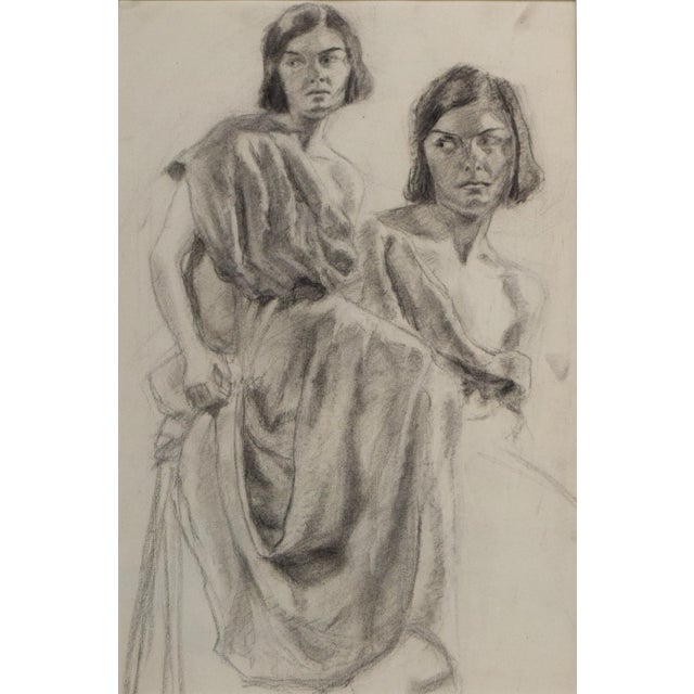 Art Deco Graphite Female Figure Study Drawing by Anne Neumark C. 1928 For Sale - Image 3 of 6