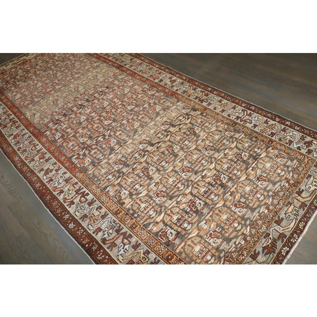 Brown Malayer Paisley Gallery Runner rug no. j5193 For Sale - Image 4 of 9