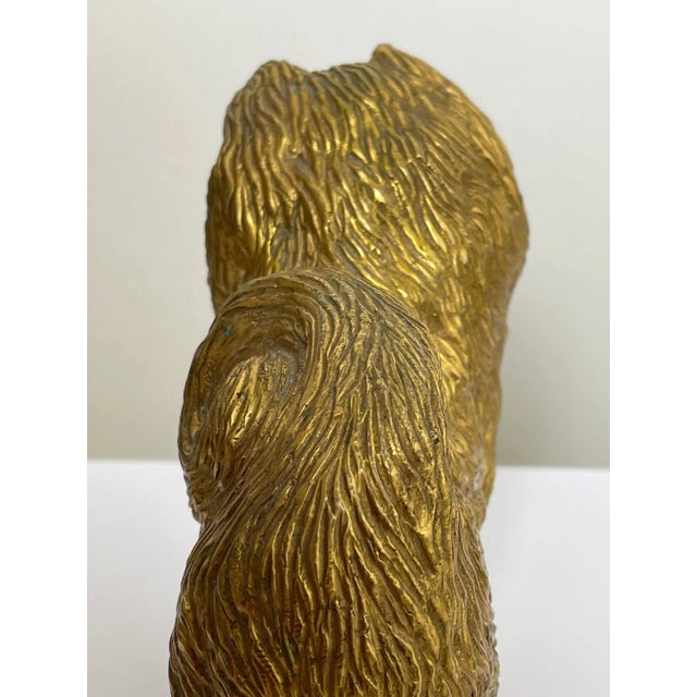 Small Traditional Early 20th Century English Gilt Bronze Spitz Dog Car Mascot Figurine For Sale - Image 6 of 12