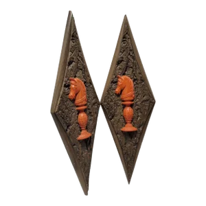 Mid Century Modern Burwood Chess Knight Horse Wall Hanging