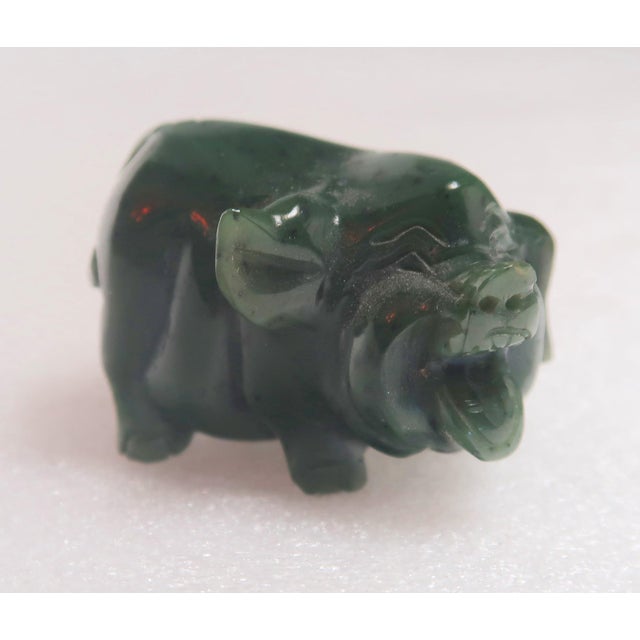 Late 20th Century Miniature Hand-Carved Piglet of Nephrite Jade For Sale - Image 9 of 18
