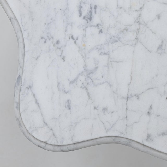 20th Century French Cast Iron Bistro Table With Marble Top Details Small Round For Sale - Image 9 of 18