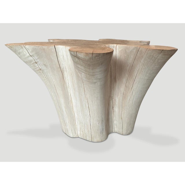 2010s Andrianna Shamaris Amorphous Bleached Teak Wood Table For Sale - Image 5 of 6