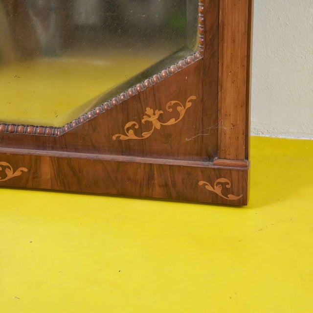 Antique octagonal inlaid wooden mirror, charles empire period x height: 91 width: 107 depth: 7 additional information...