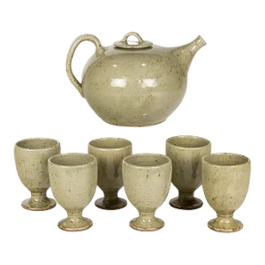 Circa 1970 Jacques Migeon La Borne Stoneware Tea Service- 7 Pieces