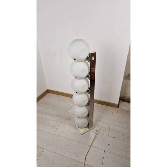 P440 Floor Lamp in Opaline Glass and Metal from Lumi, 1970s, in Very Good conditions. Designed 1960 to 1969 I have...