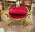 Baroque Baroque Style Red Velvet Bench For Sale - Image 3 of 3
