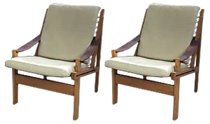 Set of Mid-Century Norwegian Leather Lounge Chairs by Torbjørn Afdal for Bruksbo, 1960s