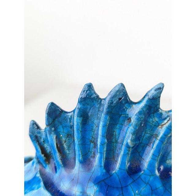 Italian Art Deco Blue Glazed Scorfano Fish Sculpture by Guido Cacciapuoti, 1930s For Sale - Image 4 of 18