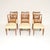A beautiful and elegant set of six vintage Italian midcentury walnut dining chairs. They date from around the 1950’s. The...