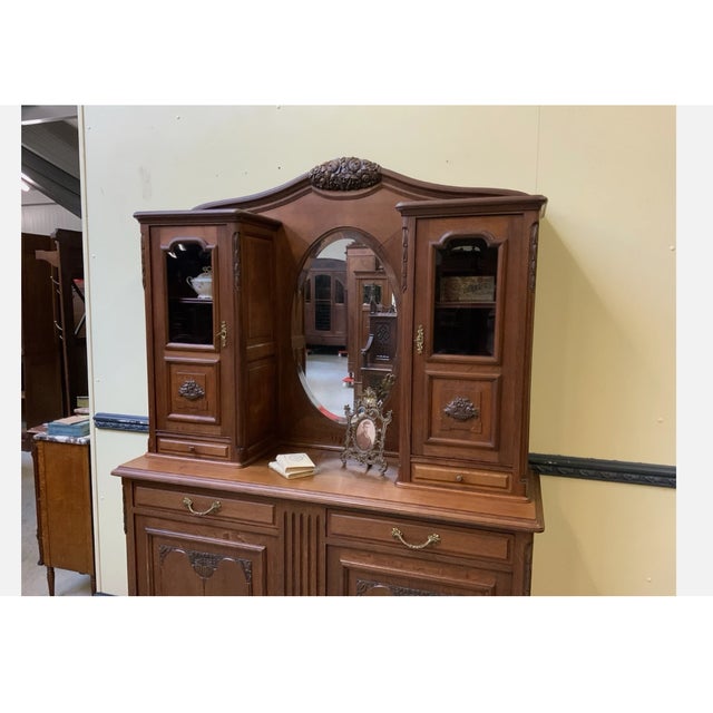 Brown Vintage Art Deco Display Cabinet, 1925 For Sale - Image 8 of 10