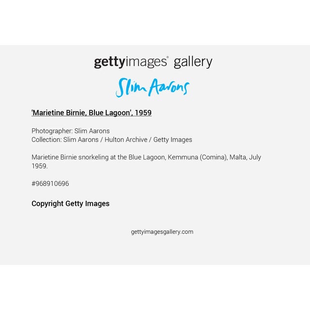 Not Yet Made - Made To Order Slim Aarons, "Marietine Birnie, Blau Lagoon," July 1, 1959 Getty Images Gallery Framed Art Print For Sale - Image 5 of 5