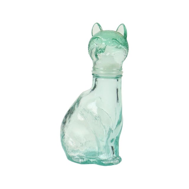 Glass Small Glass Cat Carafe by Vetreria Etrusca Glassware, 1960s For Sale - Image 7 of 11