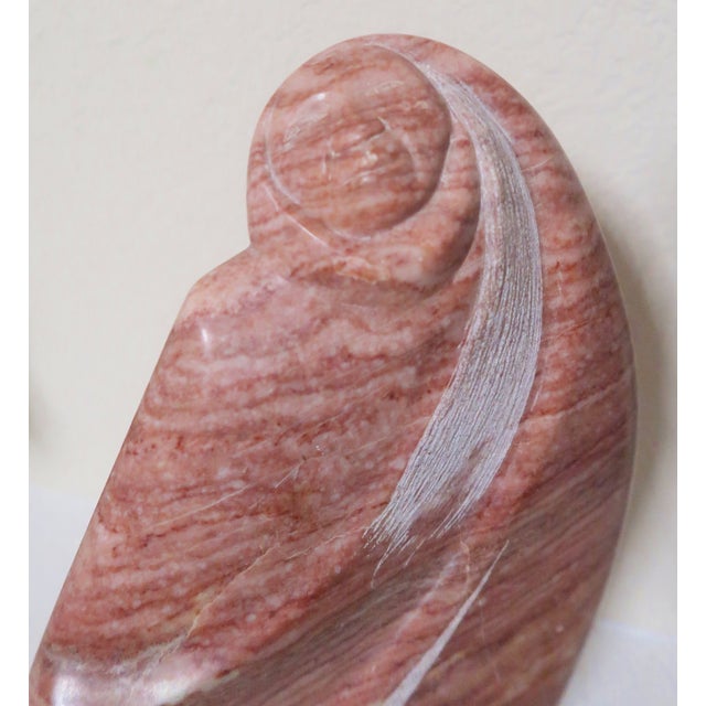 Late 20th Century Beautiful Signed Red Alabaster Sculpture "Navajo Woman" by Noted American Indian Artist Randall Beyale. For Sale - Image 9 of 13