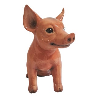 Handcrafted Porcelain Figurine of a Piglet by B. Bizotto for Capodimonte, Italy, 1970s For Sale