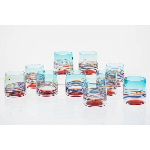 Young Collection Tumblers from Cenedese Murano, 1960s, Set of 10 For Sale - Image 14 of 18