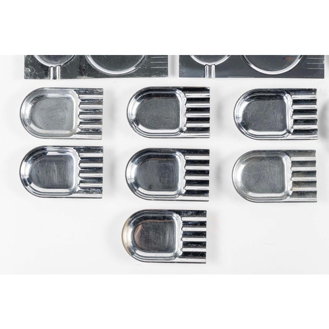 Antique Art Deco Chase & Manning Bowman Chrome Cigarette Ashtrays 1930s For Sale In Detroit - Image 6 of 16