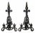 Traditional Andirons Wrought Iron With Dragon Design - A Pair For Sale - Image 3 of 4