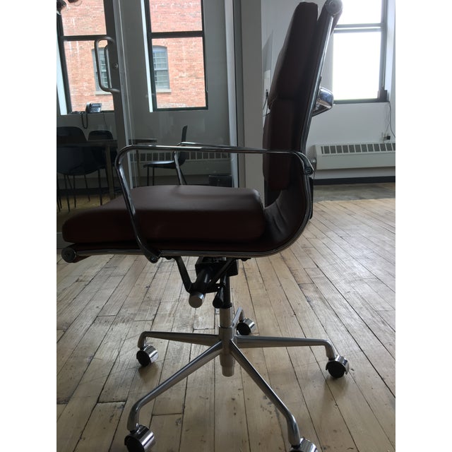 Laura Davidson Soho Brown Italian Leather Soft Pad Office Chair Chairish