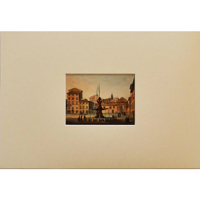 Barberini Square is an original painting in watercolor realized by an Italian Anonymous artist of the 19th Century. In...