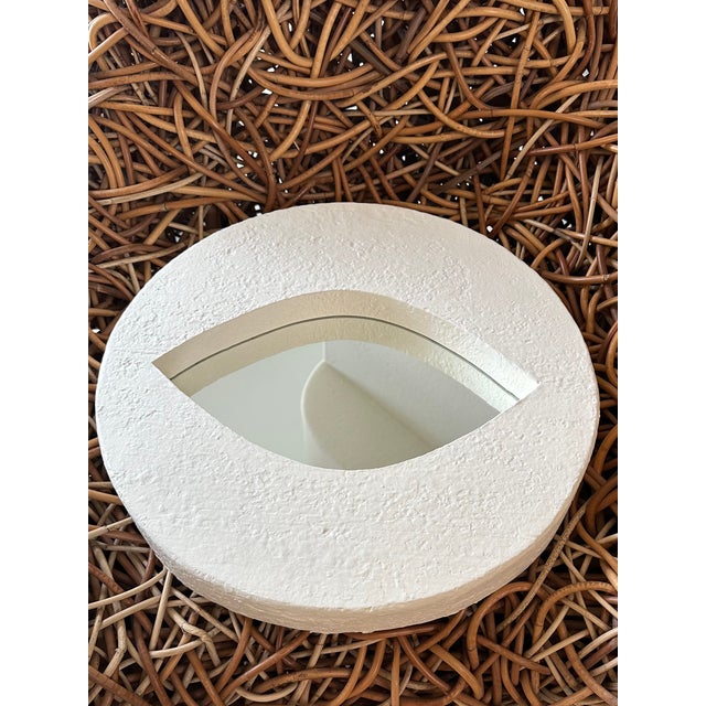 Serge Roche Vintage Plaster Eye Mirror For Sale - Image 4 of 11