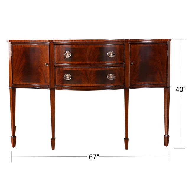 The Niagara Furniture Mahogany Banded Sideboard or buffet is subtle and understated in appearance. The banding across the...