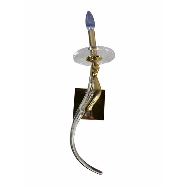 Hollywood Regency Pair Birds of Paradise 20” Wall Sconces For Sale - Image 3 of 5