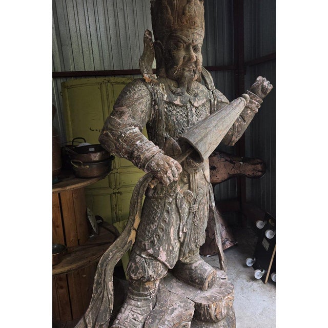 Wood Asian School, Gigantic Sculpture, 1800s, Wood For Sale - Image 7 of 9
