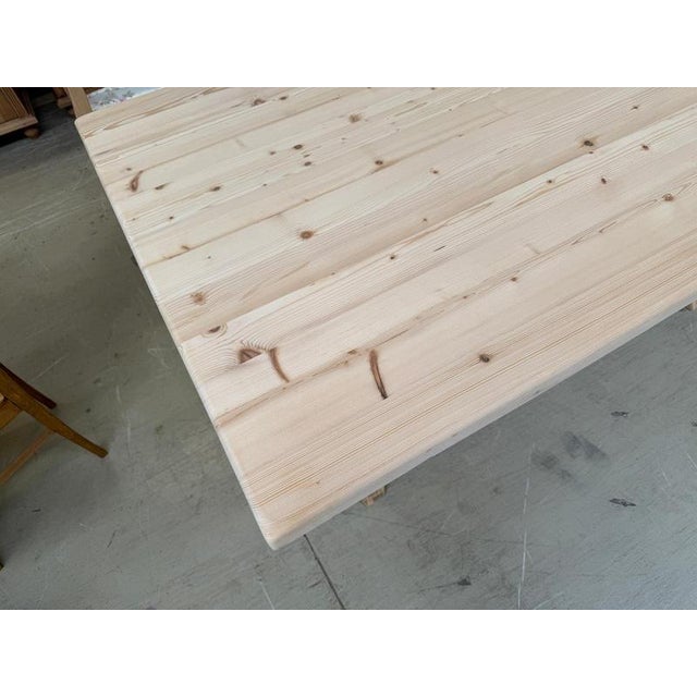 Rustic Farmhouse Table in Spruce For Sale - Image 6 of 15