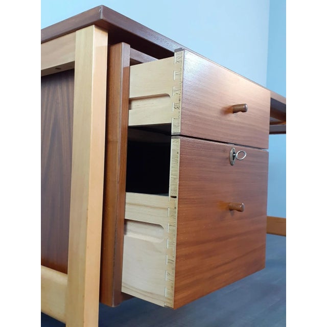 Vintage Scandinavian Oak and Mahogany Desk by Hans J. Wegner for Getama, 1960s For Sale - Image 18 of 18