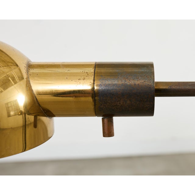 Pair of Midcentury Casella Patinated Brass Pharmacy Floor Lamps For Sale - Image 12 of 17