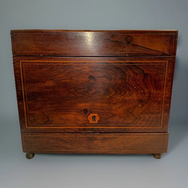 Early 19th Century French or English Tantalus Liquor Cabinet Box For Sale - Image 4 of 14