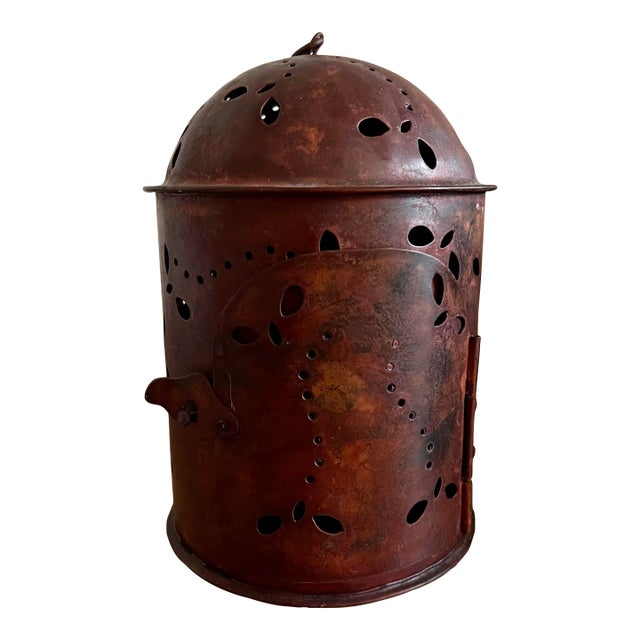 Vintage 1990s Tin Copper Color Candle Holder For Sale